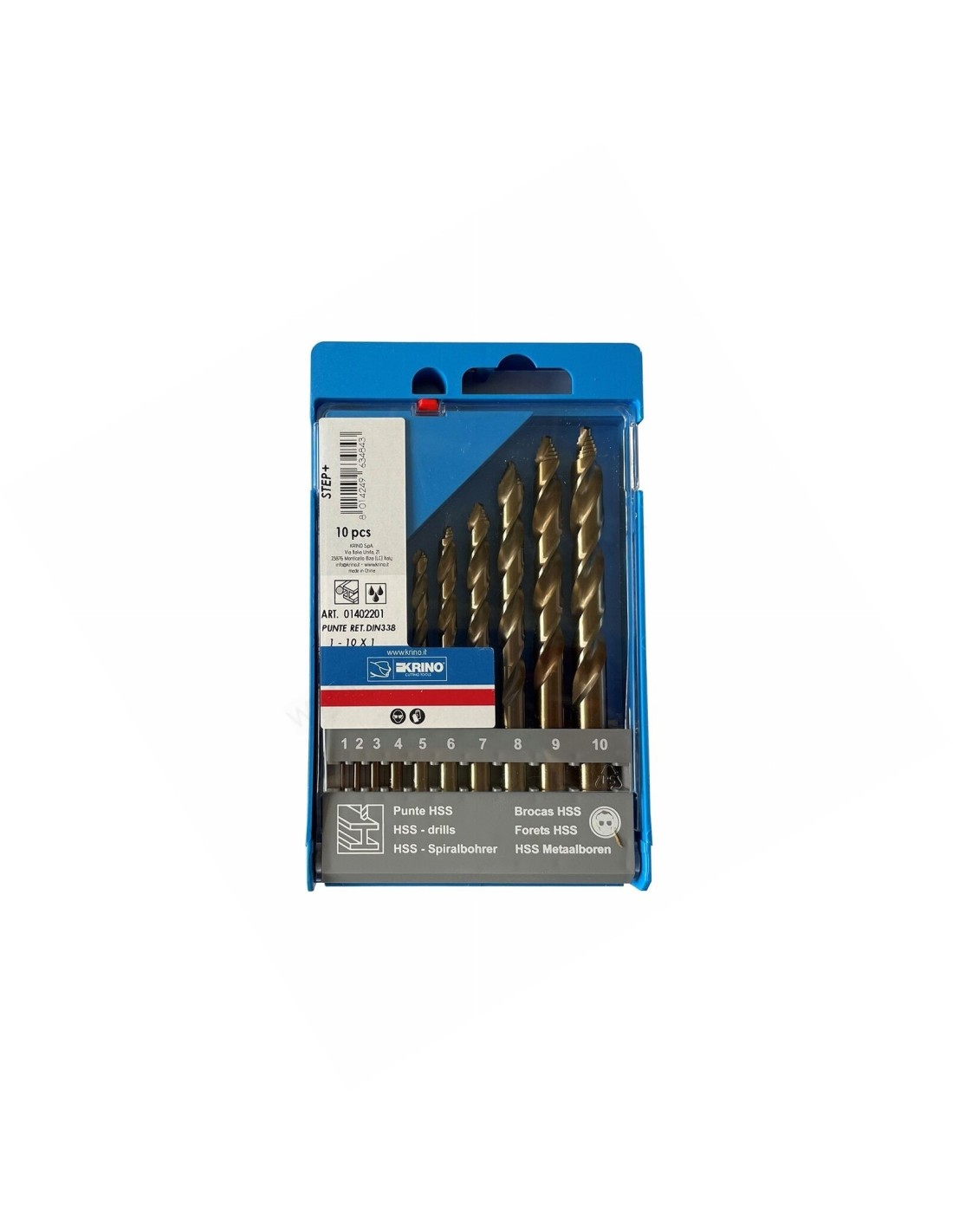 KRINO ASSORTIMENTO PUNTE RETTIFICATE DIN338 STEP+ 1-10X1 10PZ