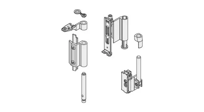 GIESSE "FUTURA" KIT CERNIERE PER ANTA RIBALTA 130 Kg