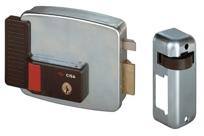 CISA SERRATURA ELETTRICA CON PULSANTE INTERNO PER CANCELLO CON CILINDRO TONDO