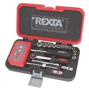 REXTA ASSORTIMENTO BUSSOLE E ACCESSORI DA 1/4" IN VALIGETTA
