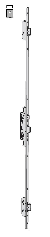 CISA SERRATURA MULTITOP PRO RETRO COMPATIBILE MECCANICA DA INFILARE FRONTALE AD "U", SCROCCO REGOLABILE DA 11mm A 17mm + CATENACCI AVANZANTI PER CILINDRO SAGOMATO