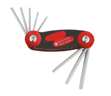 KRINO SET DA 8 PEZZI CHIAVI TORX PIEGHEVOLI