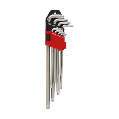 KRINO SET DA 9 PEZZI CHIAVI TORX LUNGHE PIEGATE