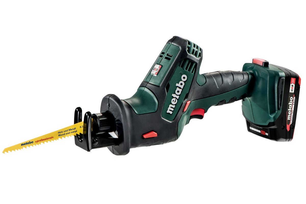 METABO "SSE 18 LTX COMPACT" SEGA DIRITTA A BATTERIA CON CARICABATTERIA E 2 BATTERIE DA 2,0 Ah 18V